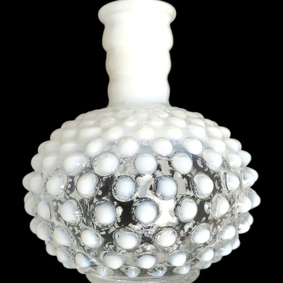 VTG FENTON OPALESCENT HOBNAIL PERFUME BOTTLE STOPPER Decanter White Milk Glass - Picture 2 of 10